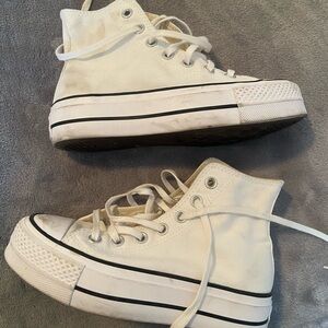Platform Converse Off-White High-Top Sneakers